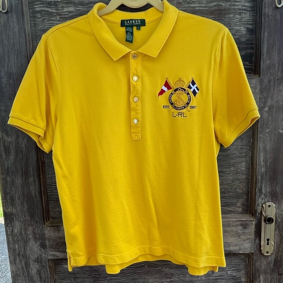Lauren Ralph Lauren Tops - Lauren Ralph Lauren Cotton Vintage Short Sleeve Polo, Yellow | L